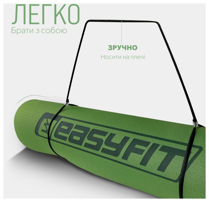 Коврик для йоги и фитнеса EasyFit TPE+TC 6мм двухслойный красный-черный