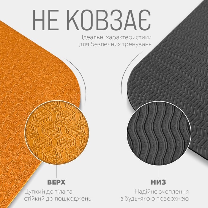 Коврик для йоги и фитнеса EasyFit TPE+TC 6мм двухслойный красный-черный