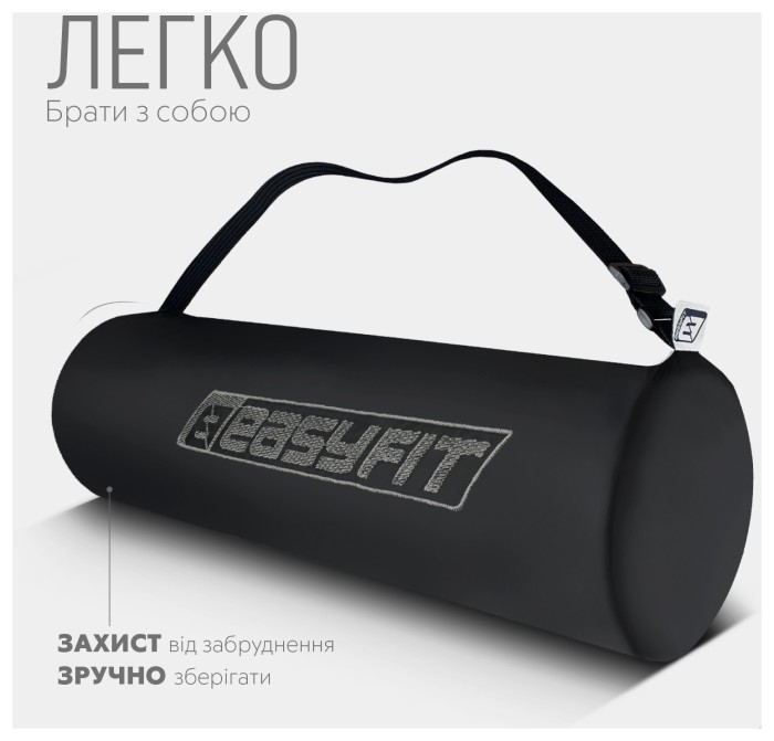 Коврик для йоги и фитнеса EasyFit TPE+TC 6мм двухслойный красный-черный