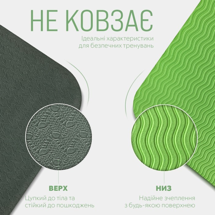 Коврик для йоги и фитнеса EasyFit TPE+TC 6мм двухслойный красный-черный