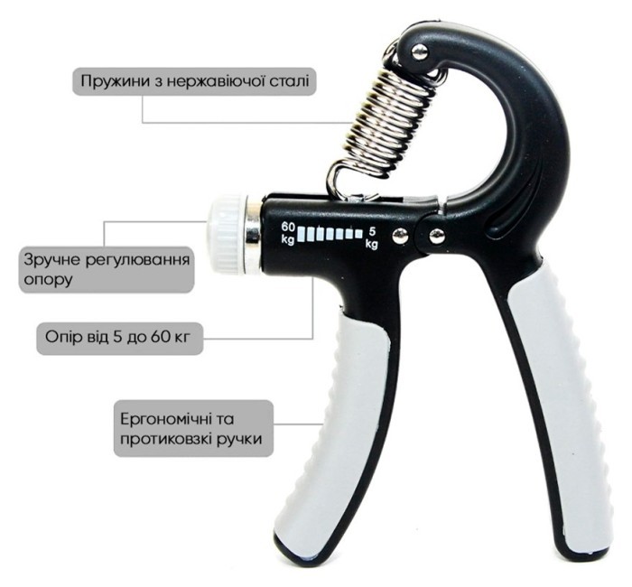 Эспандер для кисти EasyFit 5-60 кг Серый