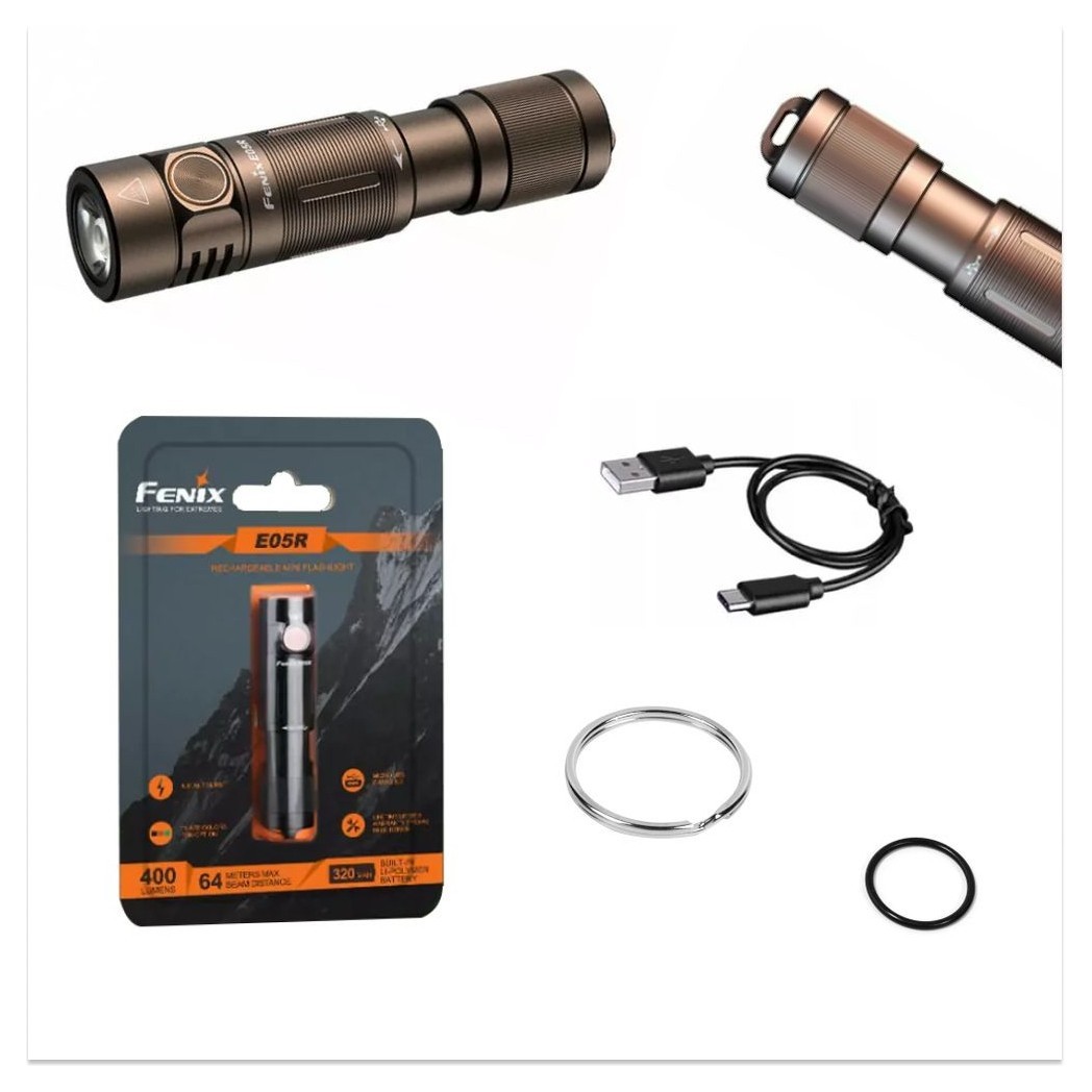 Ліхтар ручний Fenix E05R бронзовий, укр, укр