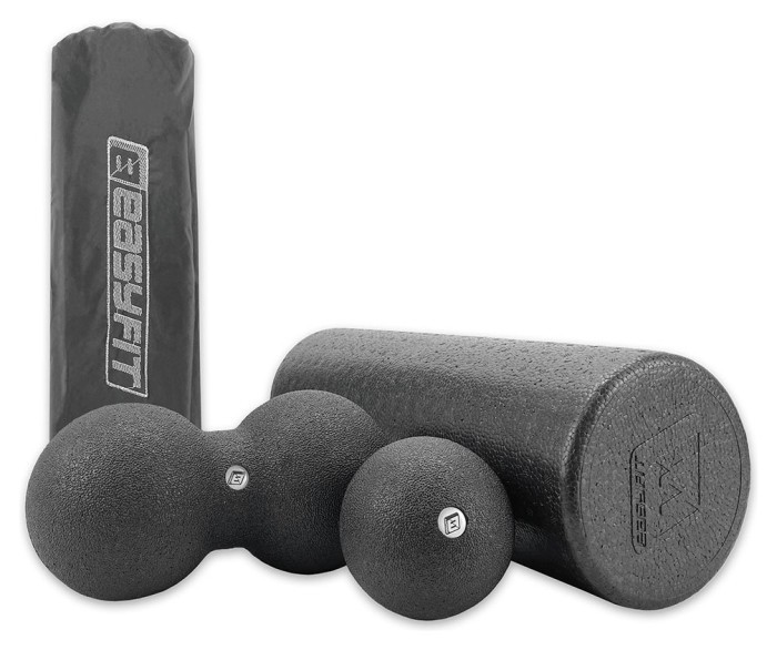 Набір для масажу EasyFit MioSet-XL (2 м'ячика+ролик), укр, укр