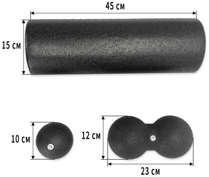 Набір для масажу EasyFit MioSet-XL (2 м'ячика+ролик)