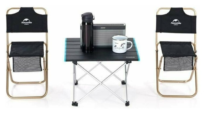 Стіл розкладний Naturehike NH19Z008-Z, алюміній, Розмір S, сірий