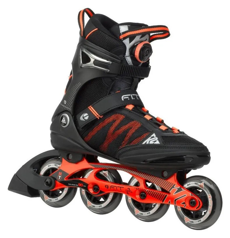 Роликові коньки для дорослих K2 FIT BOA M 44 (10.5US) 285мм Black/coral (3050000) (285мм)