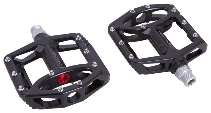 Педалі Алюмiнiй 101*105мм Mpeda AL-1 чорний пром. підшипник змінні шипи, шир.платформа AM (брендоване пакування), укр, укр