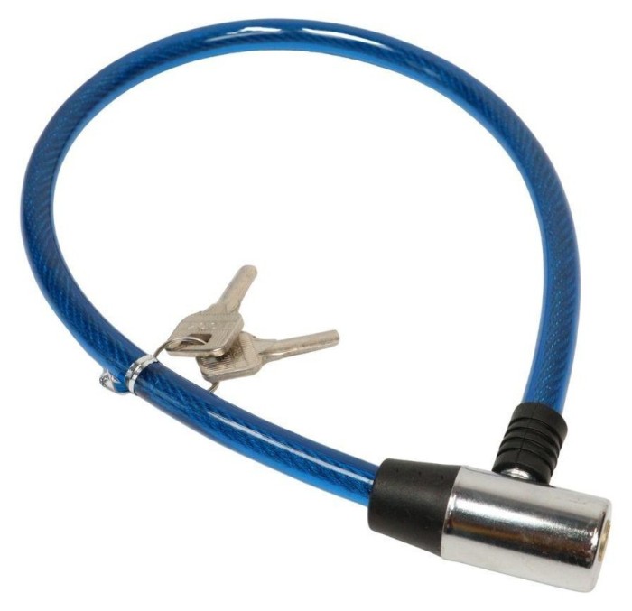 Замок тросовий на ключі VLT PJ-112S 650мм *12мм синій AM (брендоване пакування), укр, укр