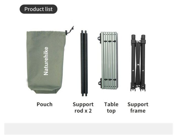 Складной стол Naturehike Yamami Y01 CNK2450JJ027, М, алюминий