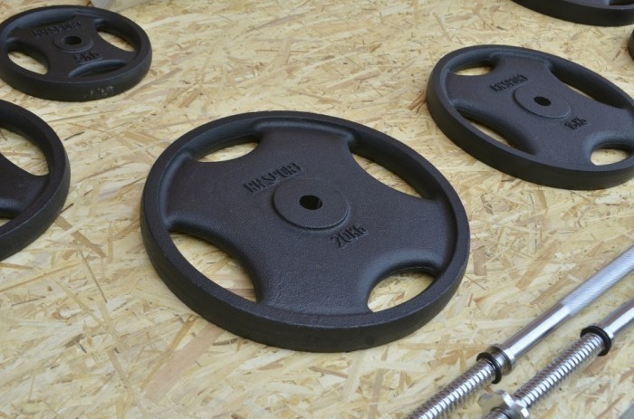 Набор штанги с гантелями. 4 грифа + 115 кг металлических дисков RN-Sport