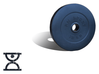 Диск для штанги Rn-Sport на 15 кг (51 мм)