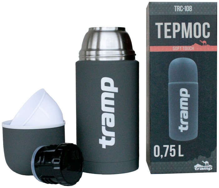 Термос TRAMP Soft Touch 0,75л, Сірий