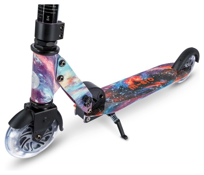Самокат MICRO серии "Sprite Glow LED Art Collection" – КОСМОС (до 100 кг (kg), двухколесный, свет)
