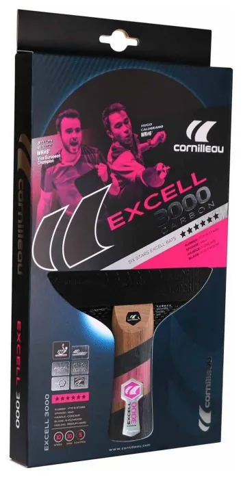 Ракетка для настільного тенісу Cornilleau EXCELL CARBON 3000, чорно-червона