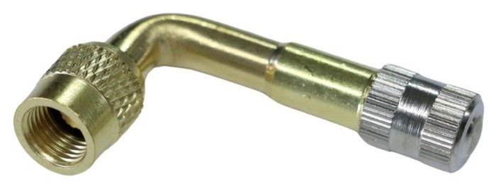 Ниппель Удлинитель для подкачки колес (кривой сосок) AV/AV . Gold.