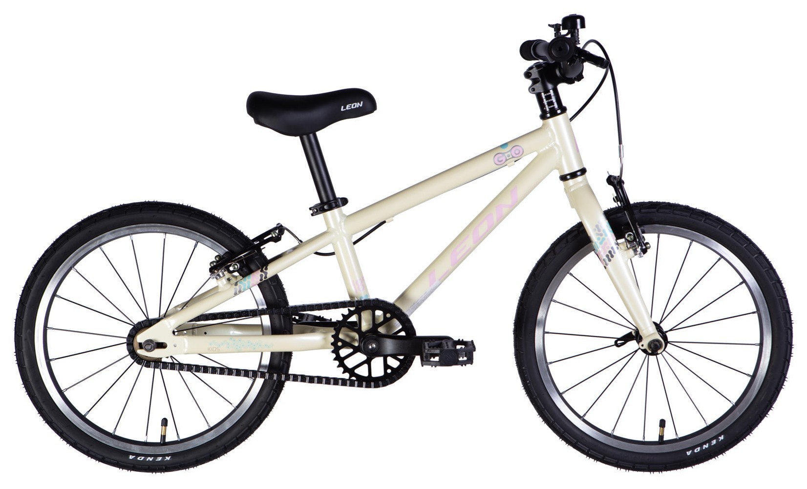 Велосипед AL 18" Leon GO Vbr FR рама-9" бежевий з рожевим 2025