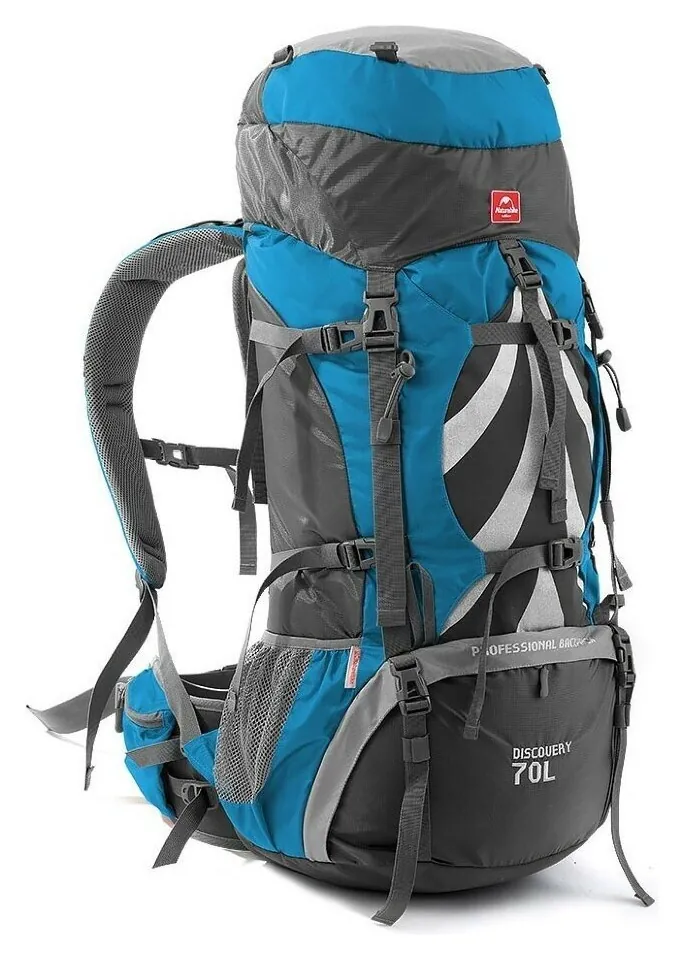 Рюкзак туристичний Naturehike NH70B070-B, 70 л + 5 л, блакитний, 6927595709023