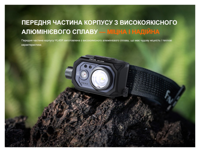 Ліхтар налобний Fenix HL45R LED з безконтактним датчиком, укр, укр