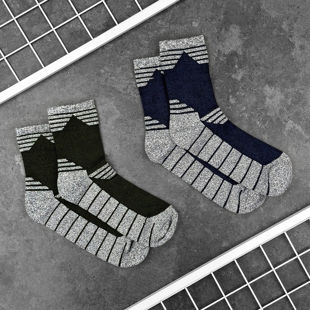 Сині з сірими вставками чоловіча шкарпетки спортивні Pobedov Heat