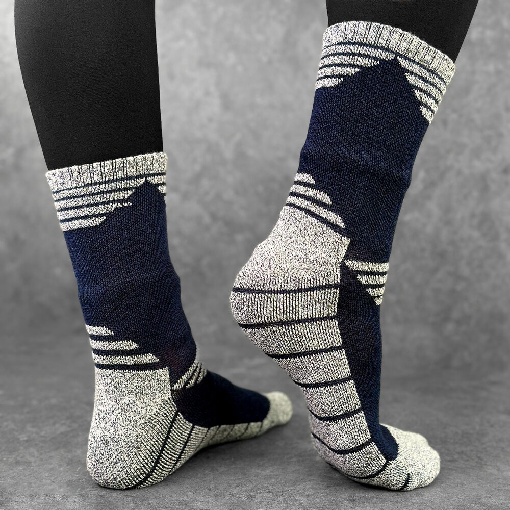 Сині з сірими вставками чоловіча шкарпетки спортивні Pobedov Heat, укр, укр