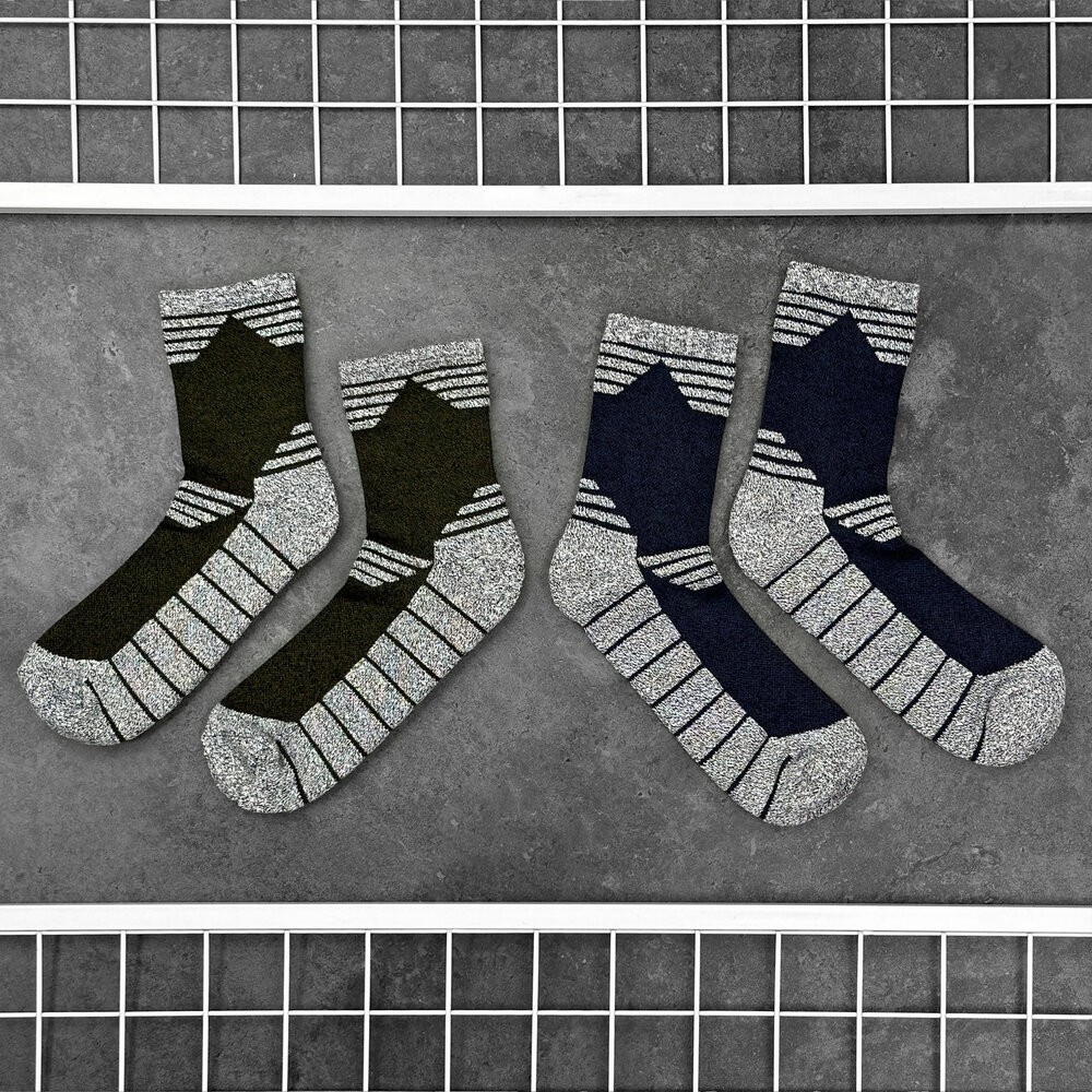 Сині з сірими вставками чоловіча шкарпетки спортивні Pobedov Heat, укр, укр