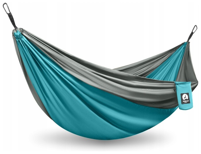 Туристический гамак Mountain Goat 300 x 200 см двухместный, подвесной Grey/Turquoise (P-5905973407977)