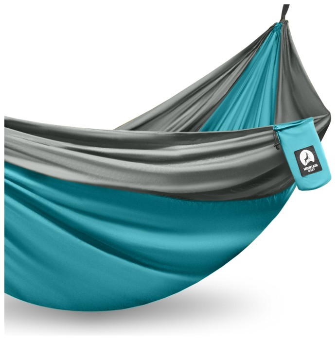 Туристический гамак Mountain Goat 300 x 200 см двухместный, подвесной Grey/Turquoise (P-5905973407977)