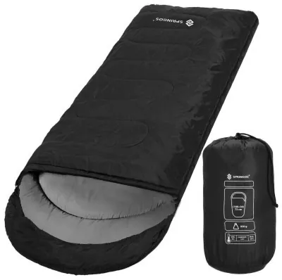 Спальний мішок (спальник) Springos 2 в 1 CS0042 +8 ...+20 °C R Black/Grey