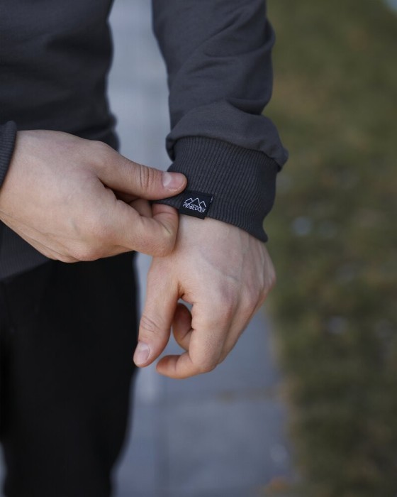 Свитшот мужской однотонный темно-серый Pobedov 001