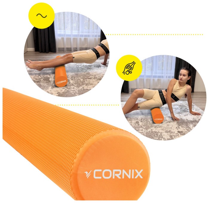 Масажний ролик Cornix EVA+ 90 x 15 см (валик, роллер) XR-0312 Orange