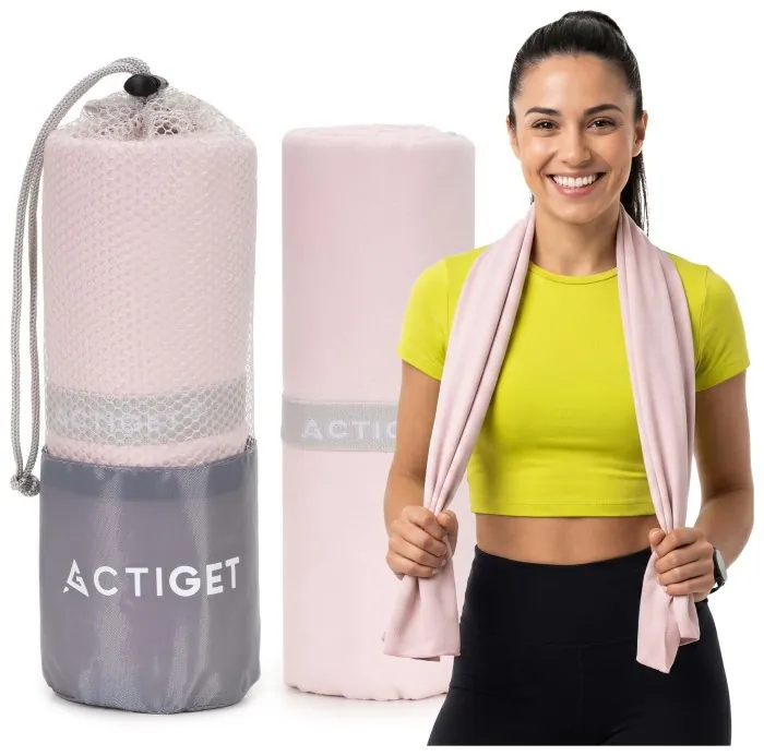 Рушник спортивний Actiget 180 x 100 см з мікрофібри ACT0198 Light Pink