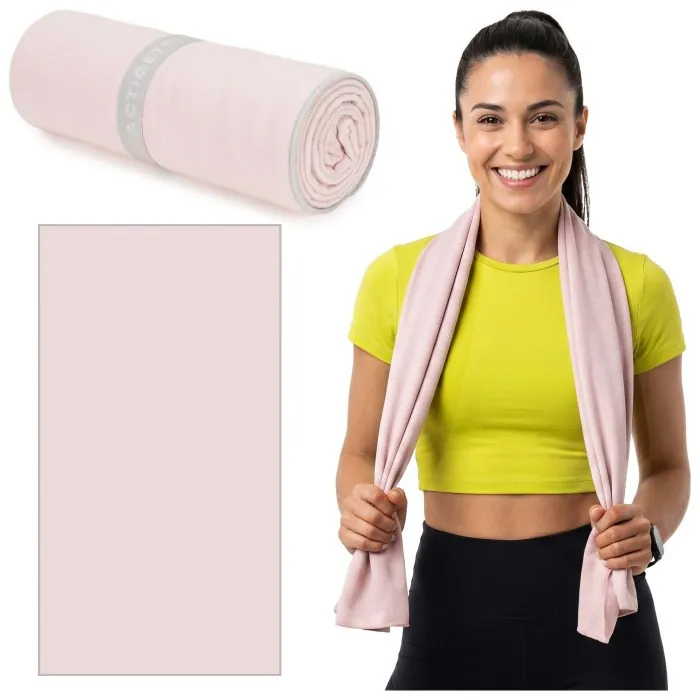 Рушник спортивний Actiget 180 x 100 см з мікрофібри ACT0198 Light Pink