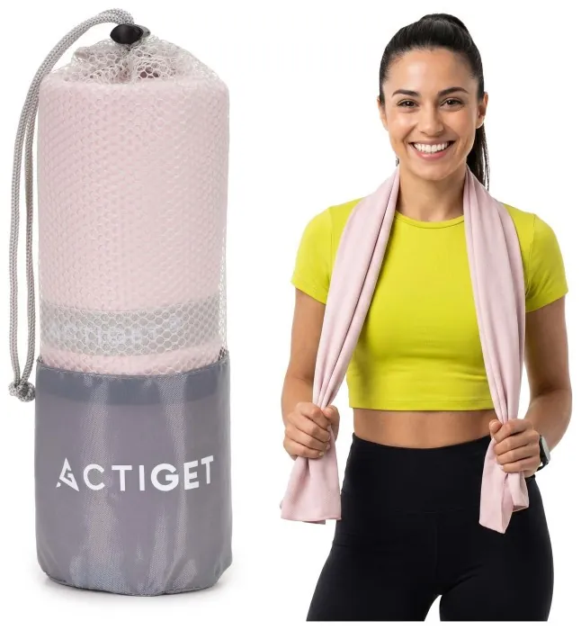 Рушник спортивний Actiget 180 x 100 см з мікрофібри ACT0198 Light Pink