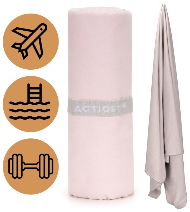 Рушник спортивний Actiget 180 x 100 см з мікрофібри ACT0198 Light Pink