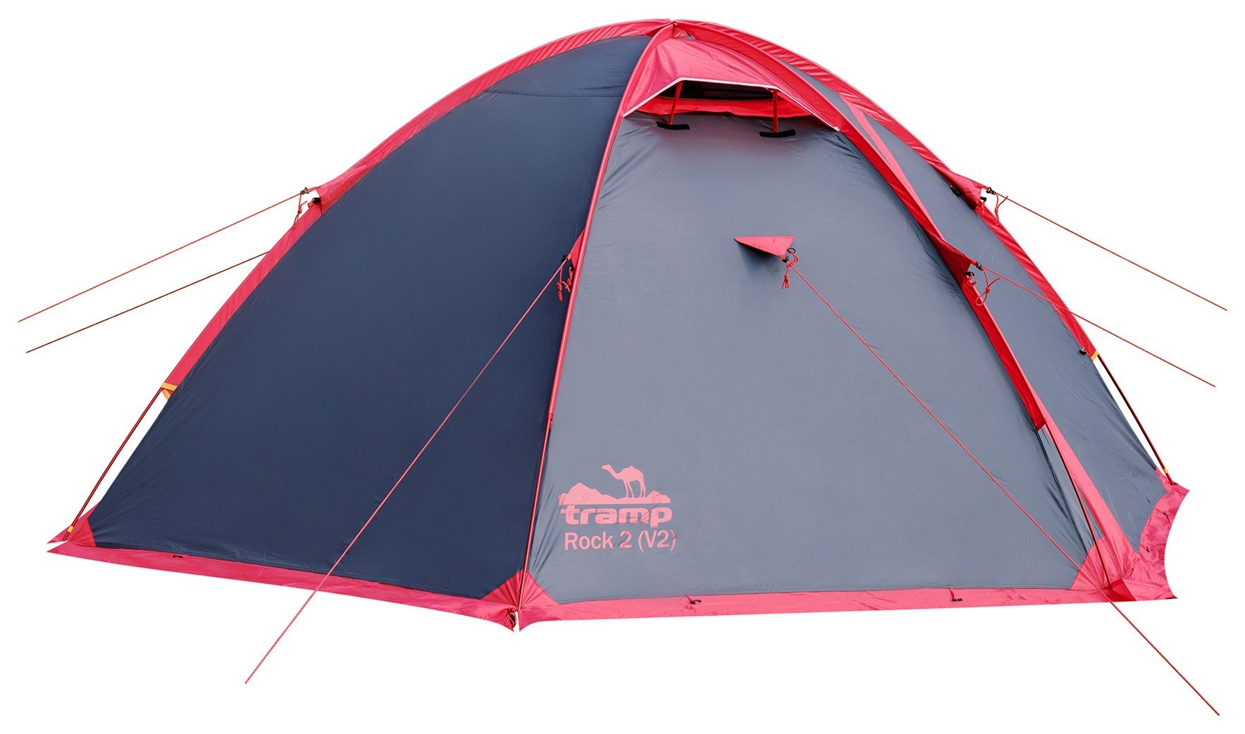 Палатка Tramp ROCK 2 (V2) серая/красная (TRT-027)