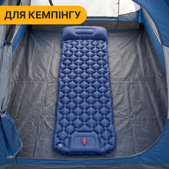 Надувной производный коврик матрас LEOBRO Air Mat 190 x 60 см Blue (LB-1096)