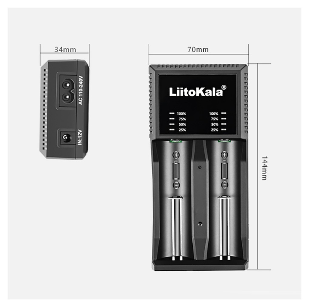 Універсальний зарядний пристрій LiitoKala Lii-PL2 EU на 2 канали