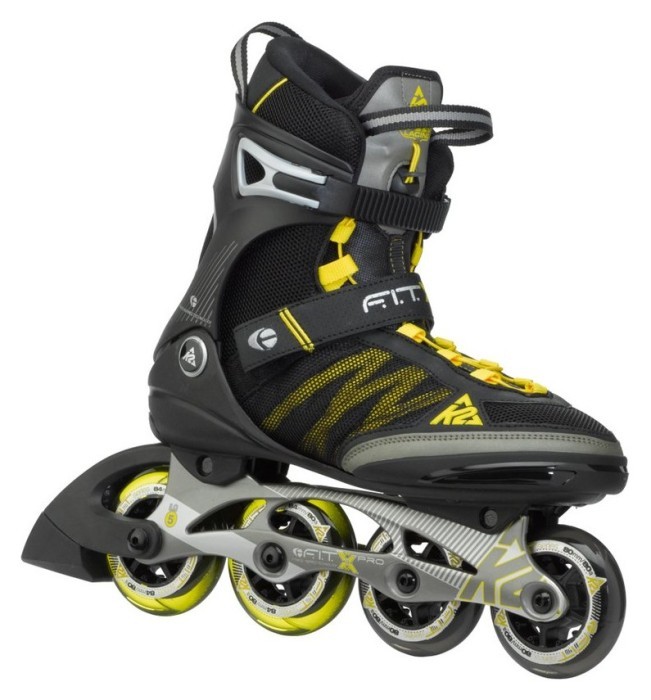 Роликові коньки для дорослих K2 FIT X PRO M 46 (12.0US) 300мм Black/yellow (3050002), укр, укр
