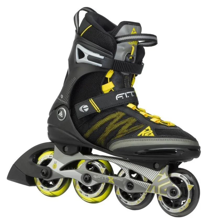 Роликові коньки для дорослих K2 FIT X PRO M 46 (12.0US) 300мм Black/yellow (3050002) (300мм)
