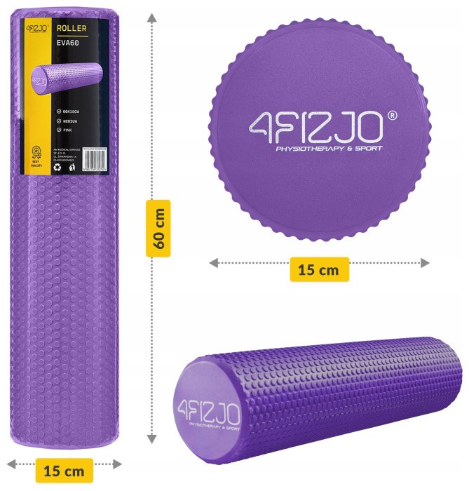 Массажный ролик 4FIZJO CARE+ EVA 60 x 15 см (валик, роллер) Purple (P-5907739314390)