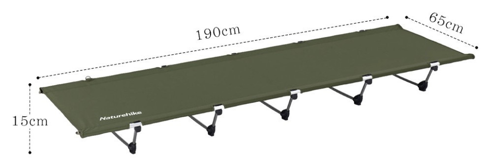 Ліжко складане Naturehike XJC05 NH20JJ001, Поліестер Oxford / алюміній, темно-зелене