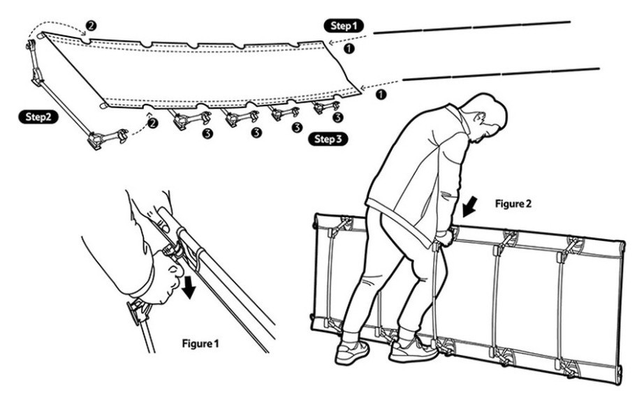 Ліжко складане Naturehike XJC05 NH20JJ001, Поліестер Oxford / алюміній, темно-зелене