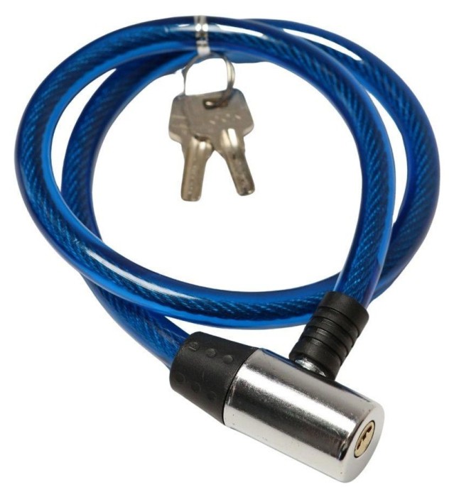 Замок тросовий на ключі VLT PJ-112S 800мм *12мм синій AM (брендоване пакування), укр, укр