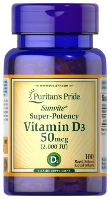 Vitamin D3 50 mcg 2000 - 200 caps (Пошкоджена банка)