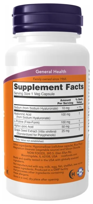 Hyaluronic Acid 100mg 2X Plus - 60 vcaps