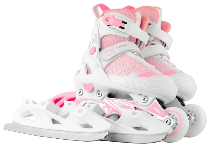 Роликові ковзани Action 2 в 1 Riply/Pink, укр, укр