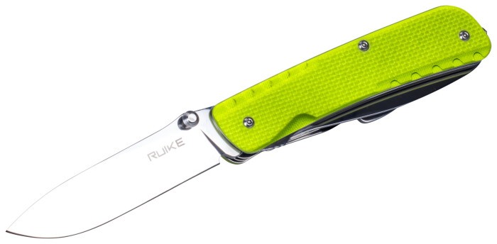 Багатофункціональний ніж Ruike Trekker LD43, (8.5 см) 12C27 / G10 зелений, 15 інстр.