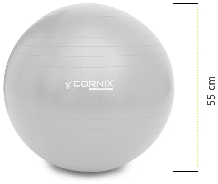 Мяч для фитнеса (фитбол) Cornix 55 см Anti-Burst XR-0359 Silver