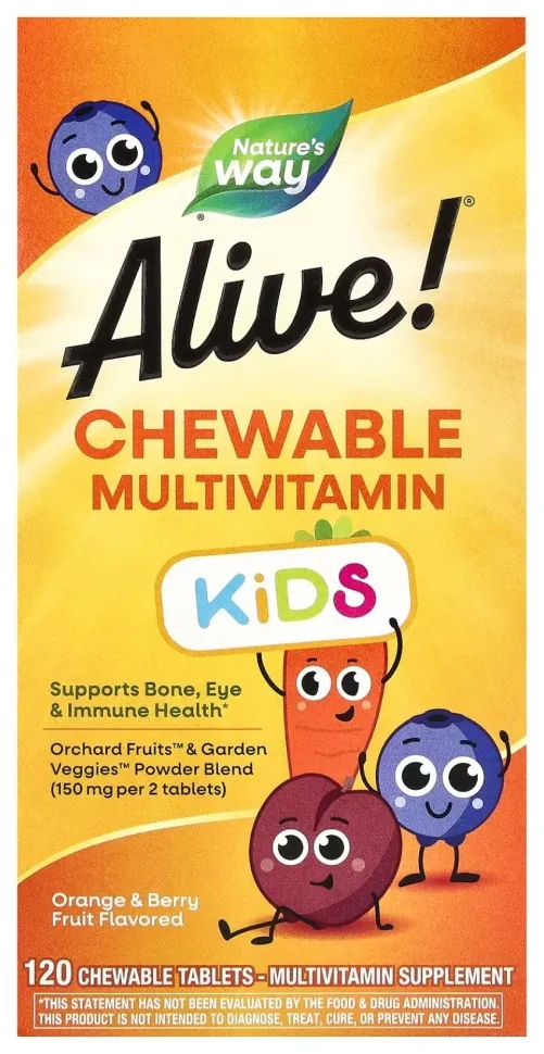 Alive! Children's Chewable Multivitamin - 120 tabs Orange and Berry