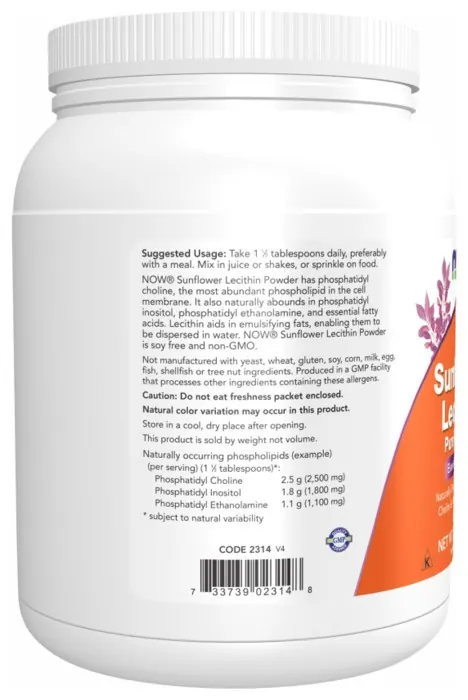 Sunflower Lecithin Pure Powder 1lb - 454g